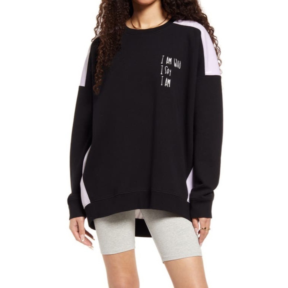 NWT BP. Gender Inclusive Sport Organic Cotton Blend Sweatshirt I Am Who I Say